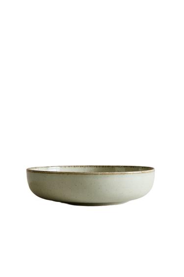 PORCELAIN SOUP PLATE WITH ANTIQUE FINISH RIM - Sea green by Zara