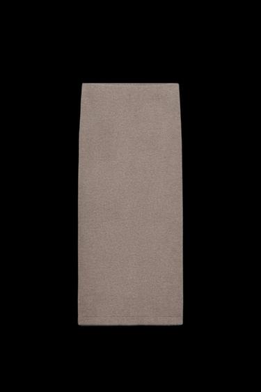 Zara SOFT MIDI SKIRT - Brown marl - Image 0