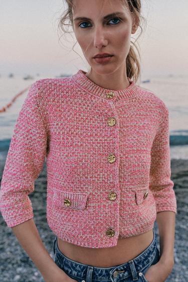 3/4 SLEEVE CARDIGAN - Pink by Zara