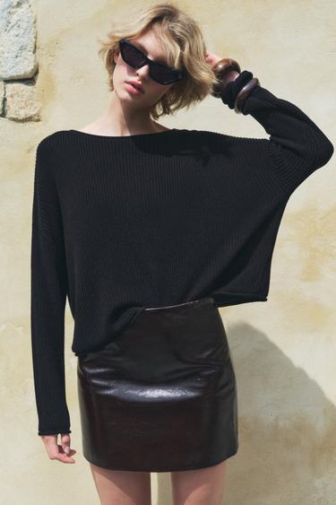 RIBBED KNIT SWEATER - Black by Zara - Image 0