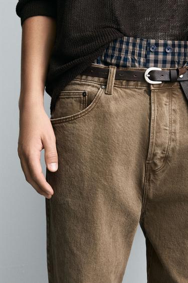 RELAXED FLARE FIT JEANS - Brown by Zara - Image 4