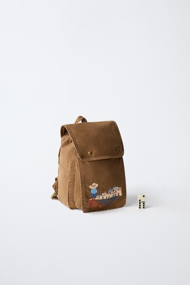 EMBROIDERED BACKPACK - Brown by Zara - Image 5