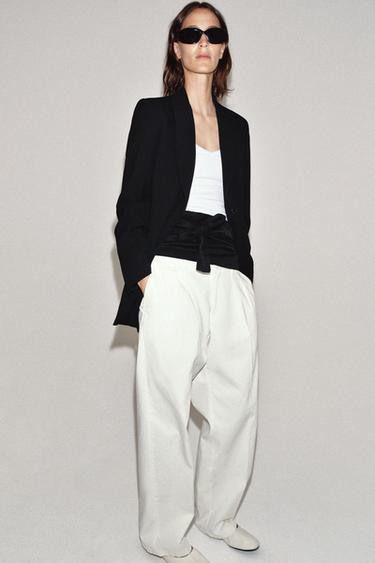 Zara ZW COLLECTION LIMITED EDITION SLIM WOOL BLAZER - Black