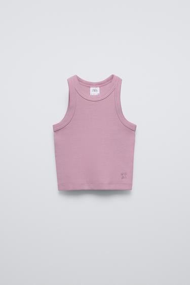 CAMISETA RIB NADADORA - Rosa de Zara - Imagen 0