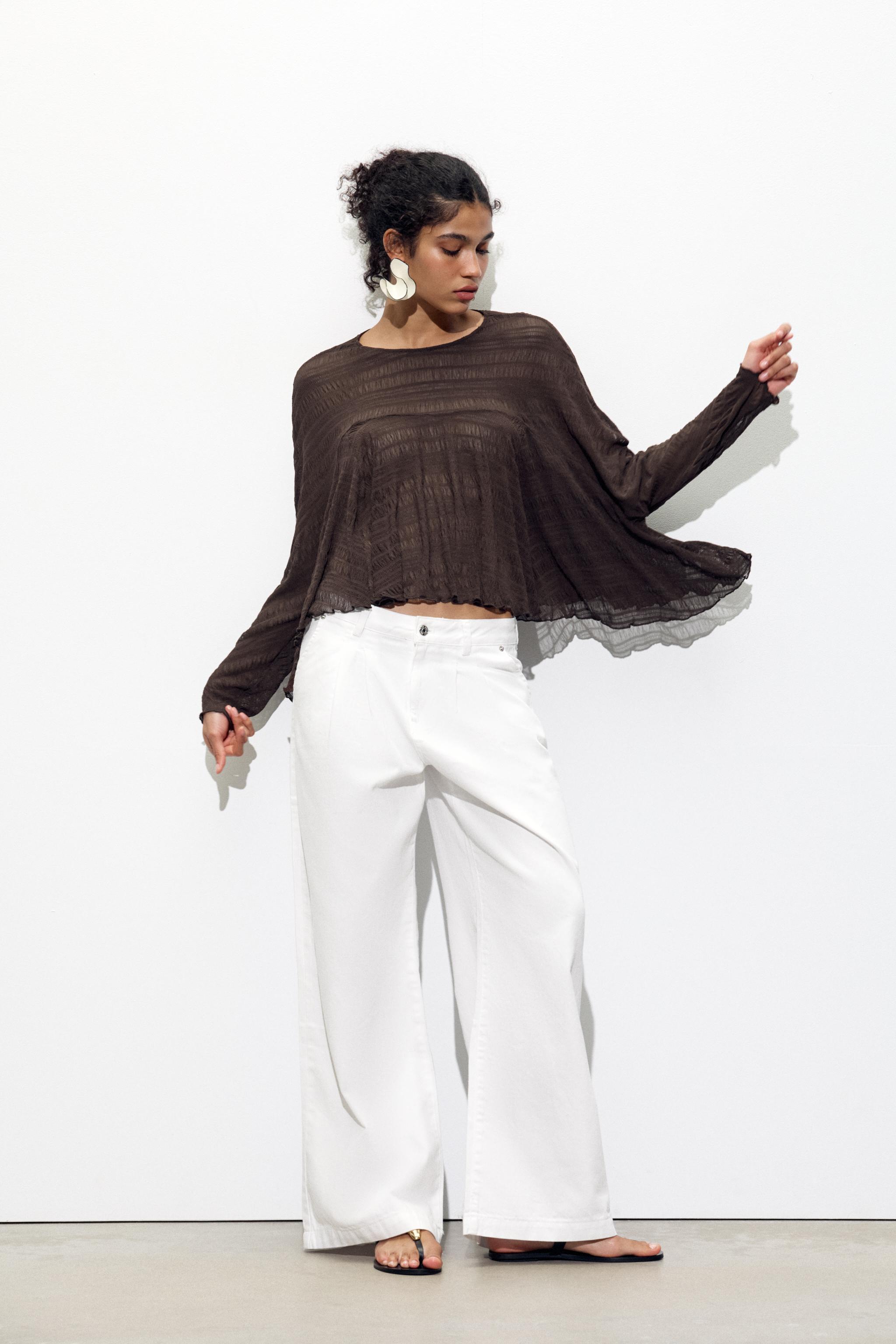 テクスチャーケープトップス - チョコレート | ZARA Japan / 日本