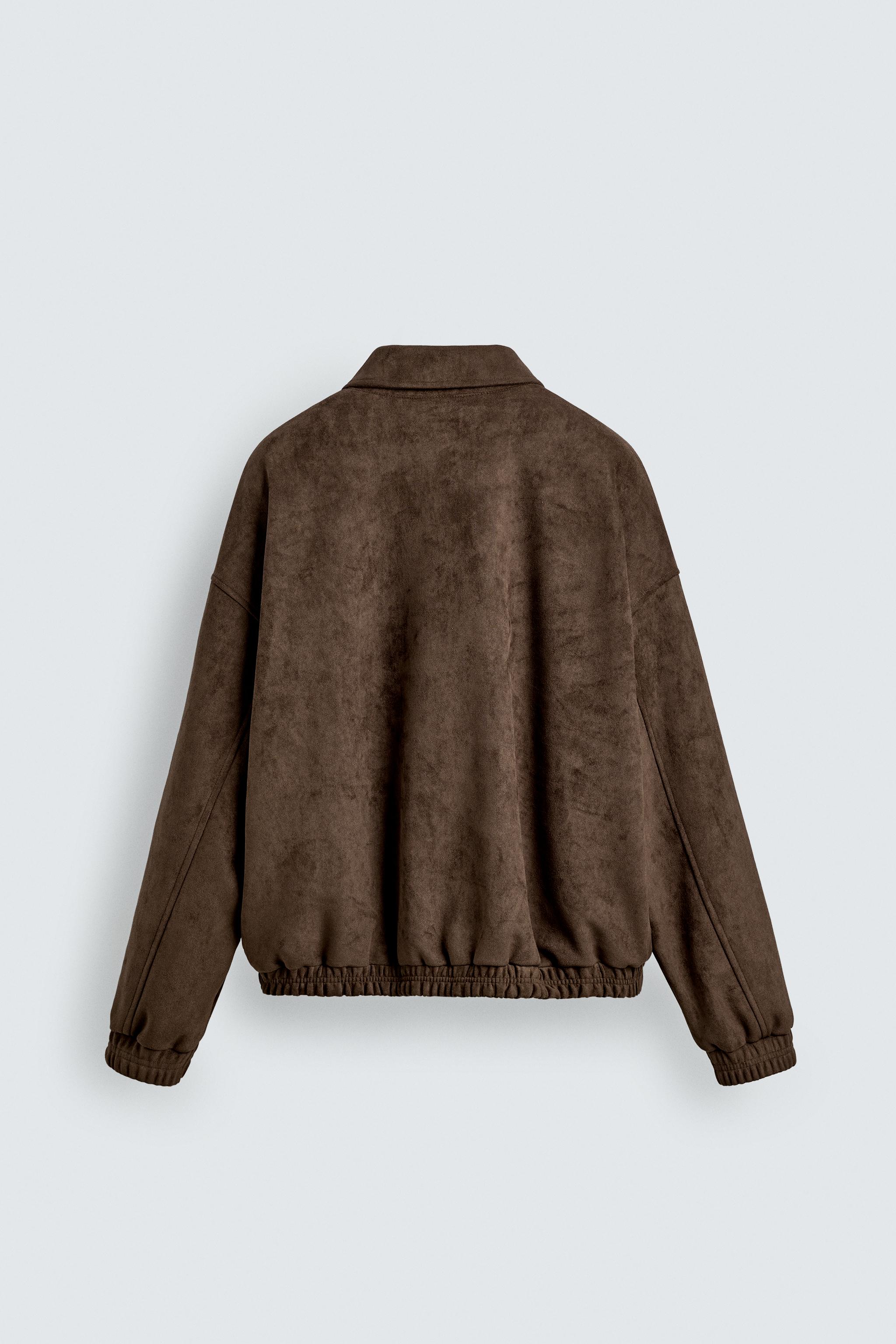 リラックスフィット フェイクスエードジャケット - ブラウン | ZARA