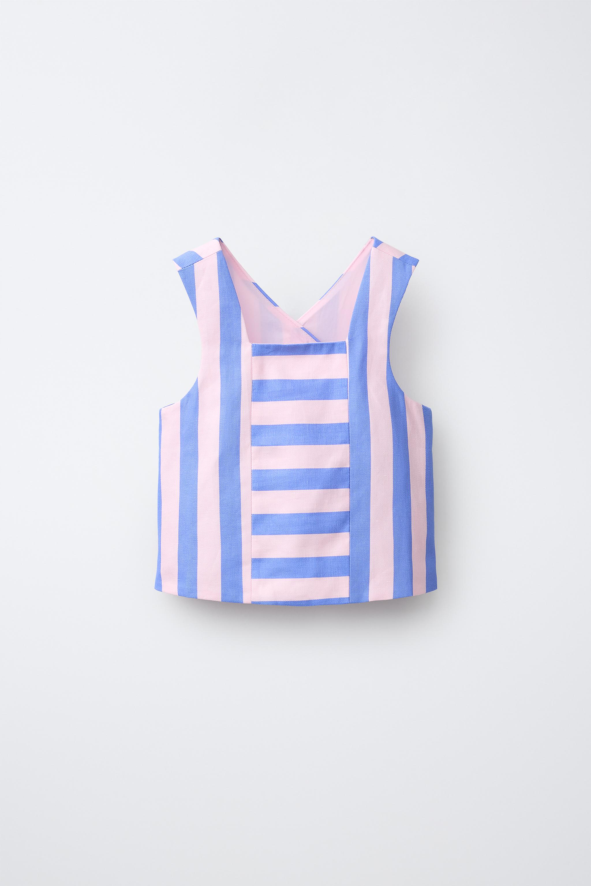 Детские рубашки Zara STRIPED BUTTON TOP — фото 3