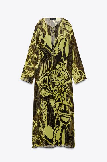 ZW COLLECTION PRINTED TUNIC DRESS - Yellow by Zara - Image 5