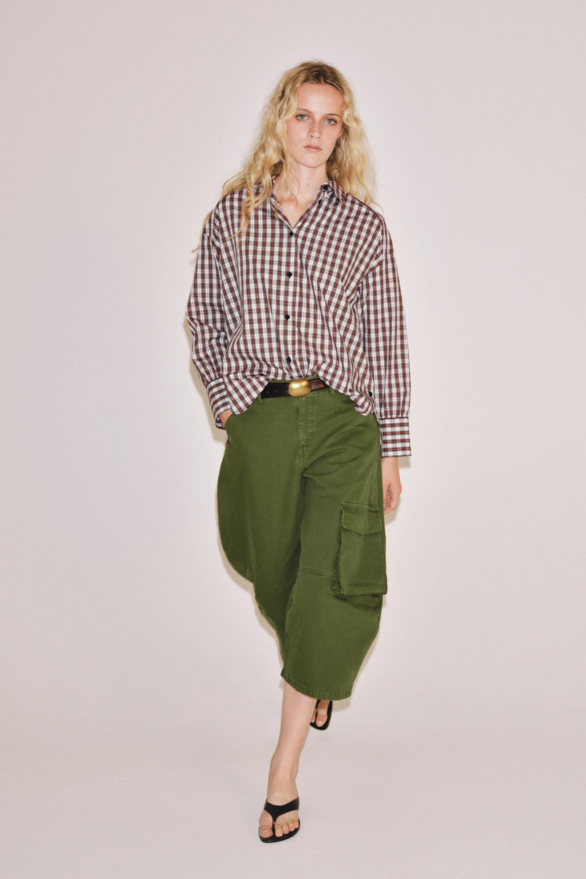 ZW COLLECTION OVERSIZED PLAID SHIRT