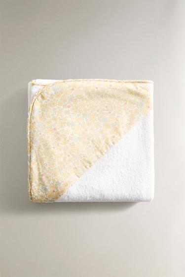 SERVIETTE DE BAIN CAPUCHE BÉBÉ PASSEPOIL FLEUR - Crème de Zara - Image 2