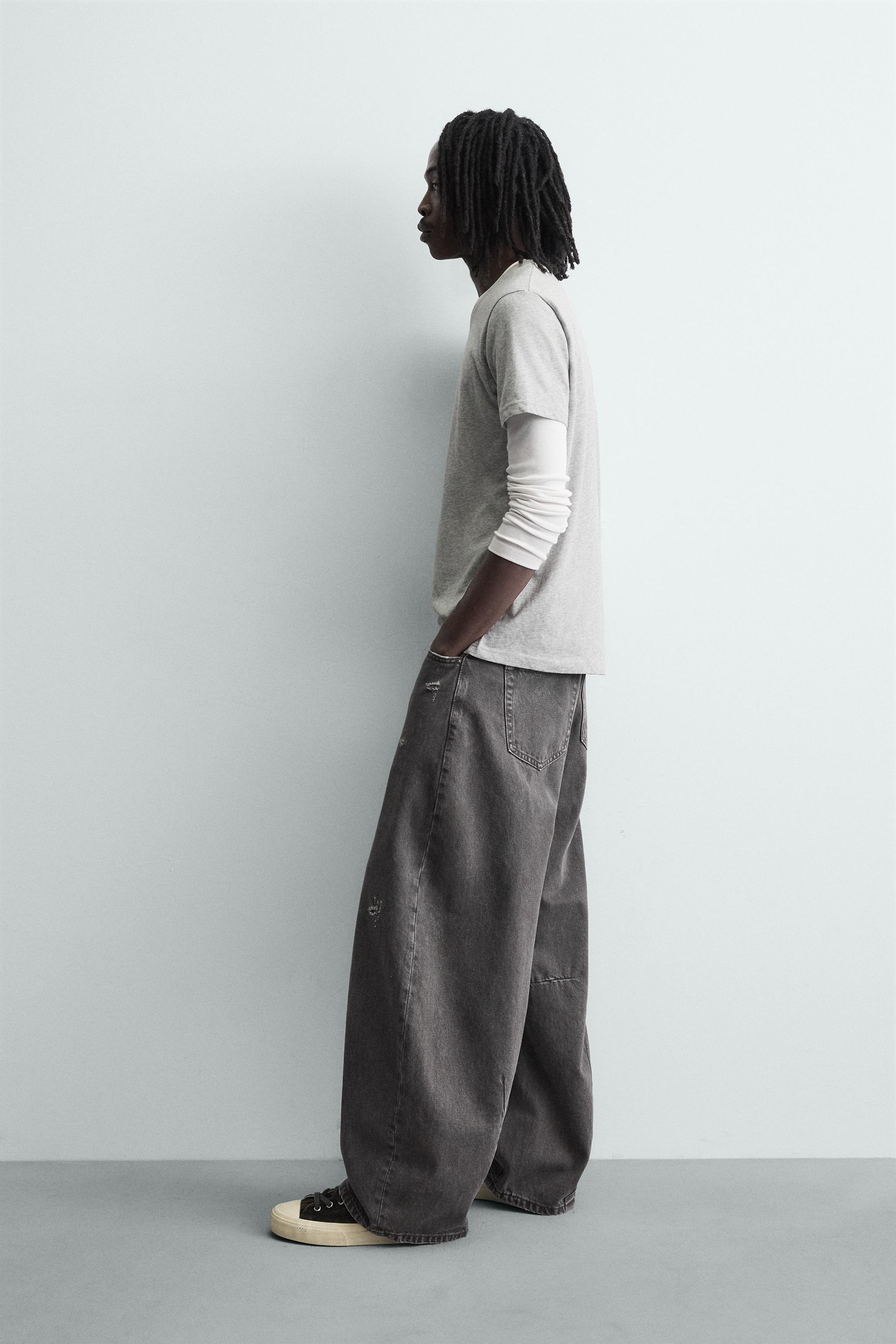 PANTALON BARREL FIT DÉLAVÉ