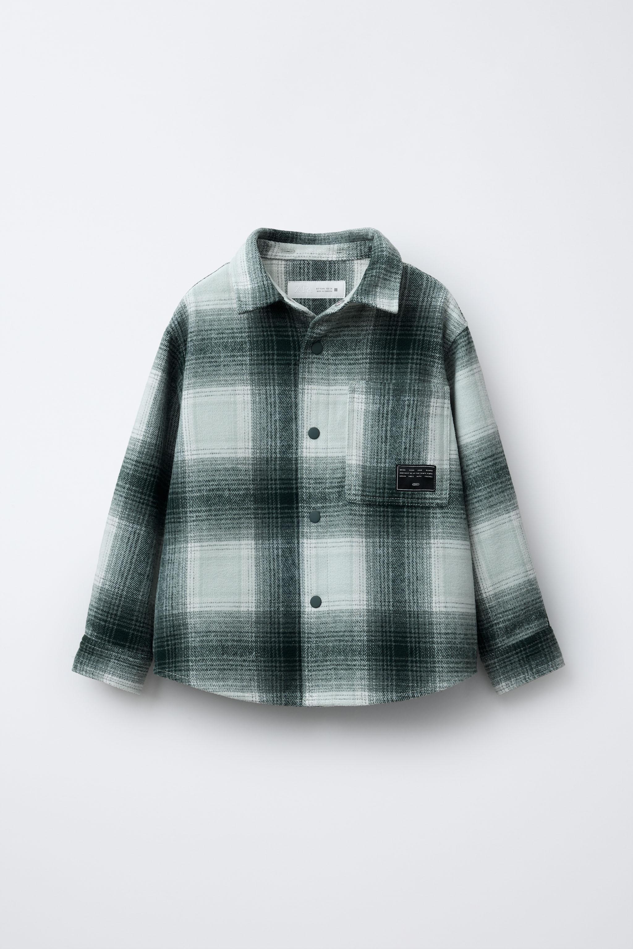 PLAID OVERSHIRT WITH REMOVABLE FLEECE HOOD