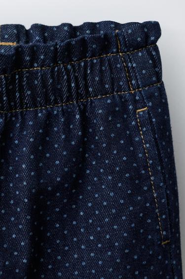 WIDE-LEG POLKA DOT JEANS - Blue by Zara