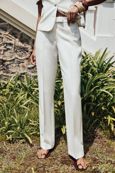FLARE TROUSERS - Ecru by Zara - Image 1