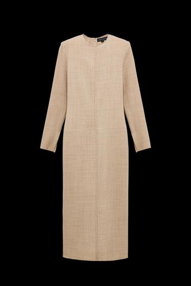 ZW COLLECTION WOOL TUBE DRESS - Beige by Zara