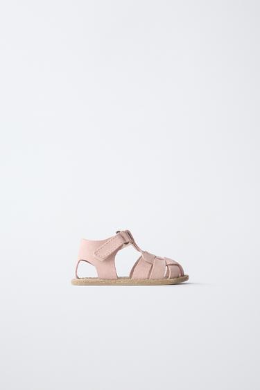 LEATHER CAGE SANDALS - Pink by Zara