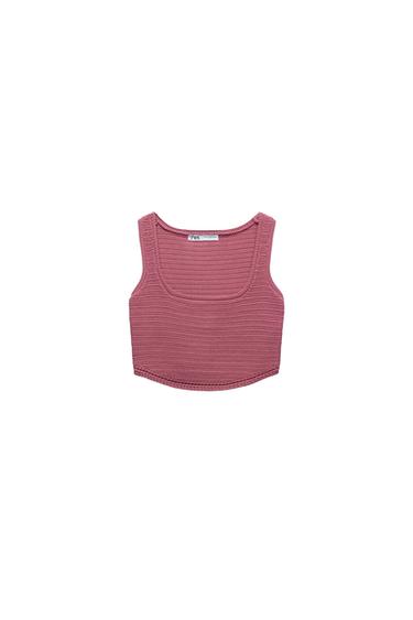 CROCHET KNIT CROP TOP