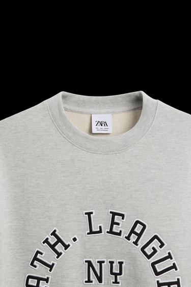 TEXT AND PATCH SWEATSHIRT - Grey marl by Zara