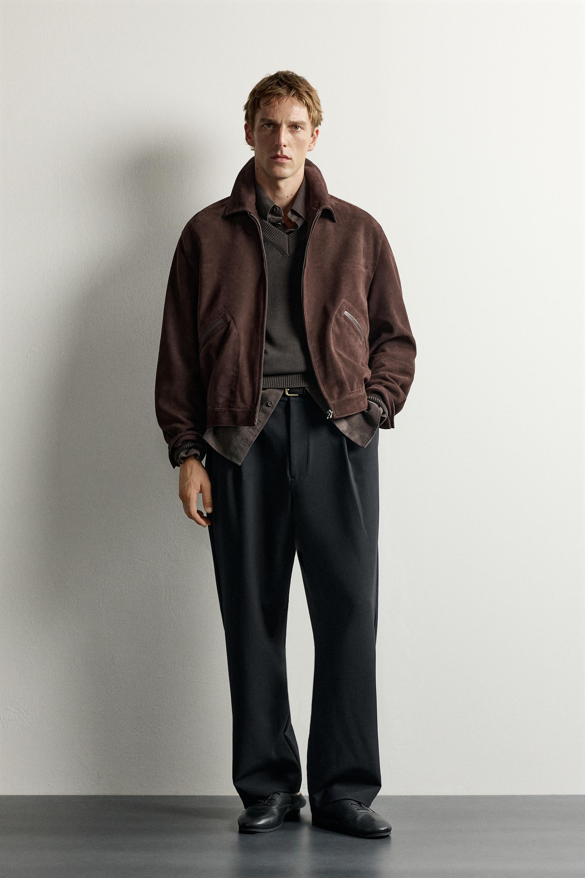 RELAXED FIT SUEDE LEATHER JACKET