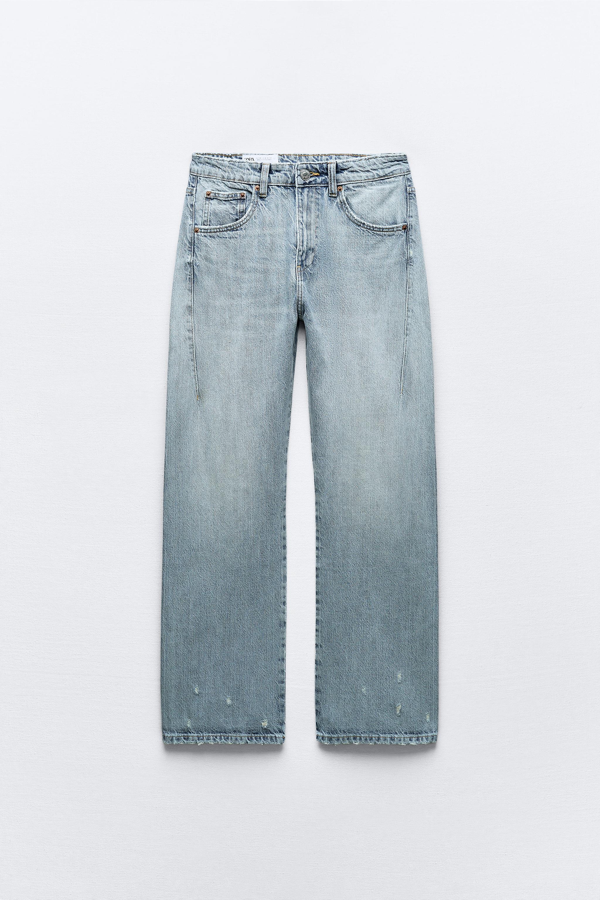 ZW COLLECTION RELAXED MID WAIST WIDE LEG JEANS - Blue | ZARA 