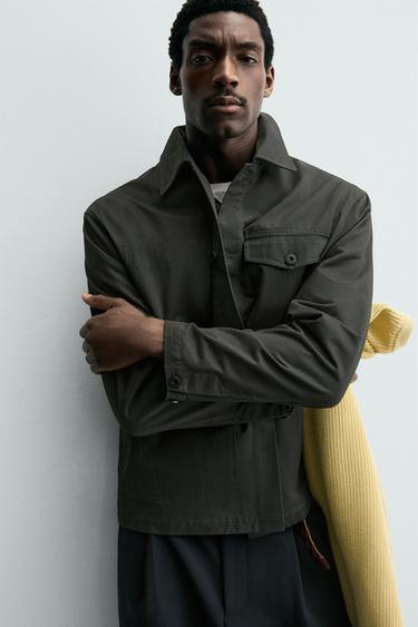 SURCHEMISE REGULAR FIT À POCHES - Vert / Bleu de Zara - Image 5