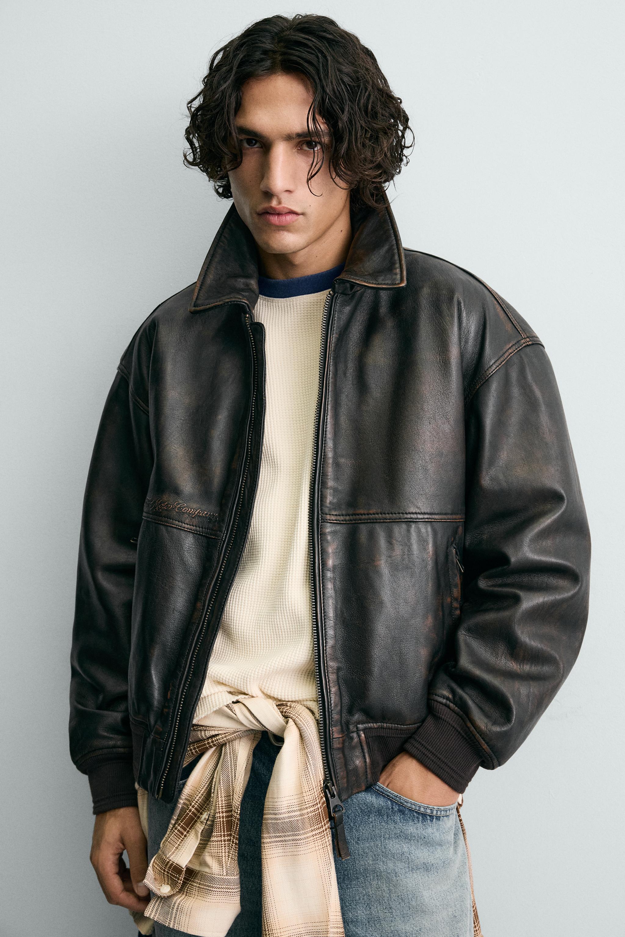BLOUSON BOMBER EN CUIR FORD ©
