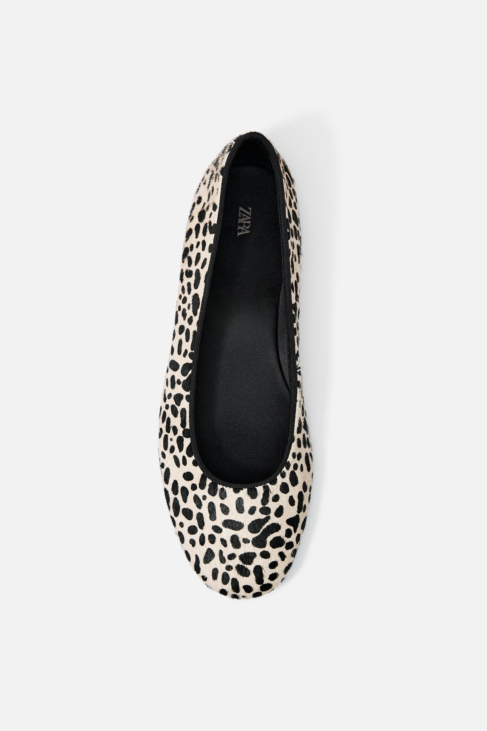 Manoletinas Zara Bailarinas ZARA Animal Print Mesh Leopardo