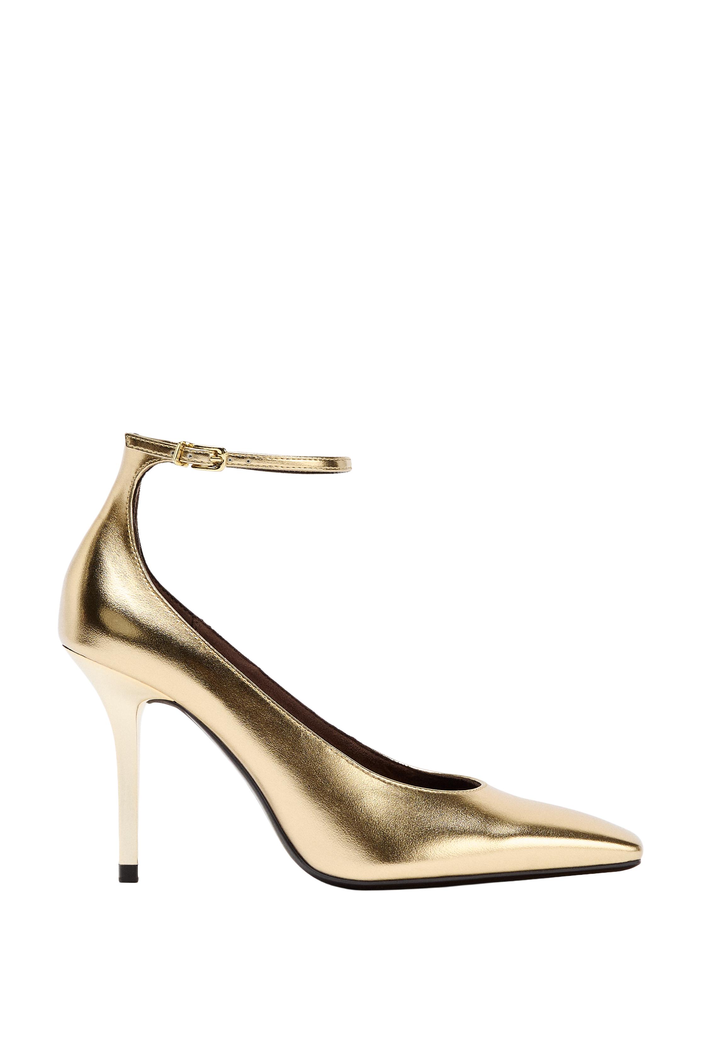 METALLIC EFFECT HEELS - Gold | ZARA United States