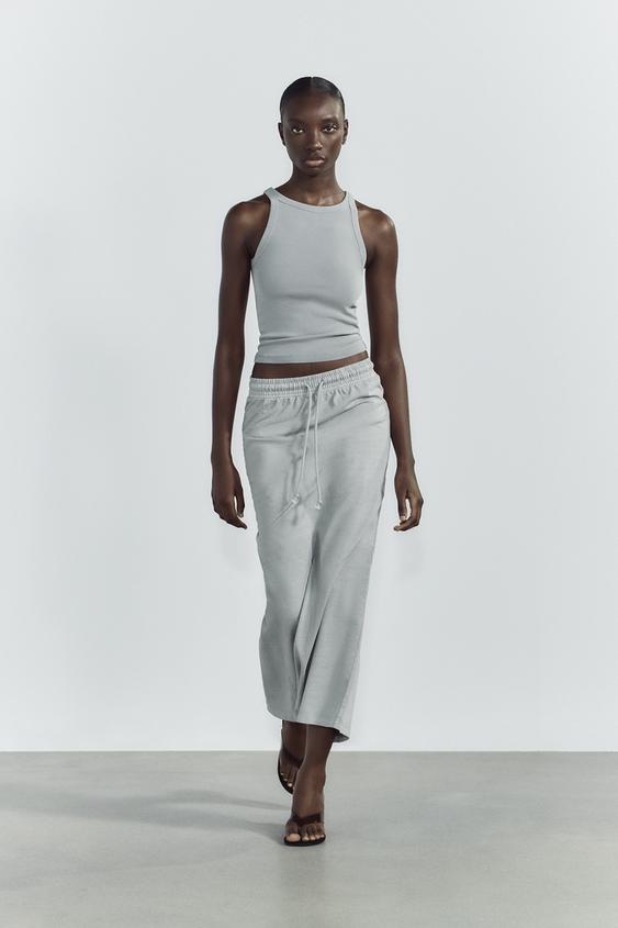 TOP HALTER EFFET DÉLAVÉ - Gris / Bleu de Zara - Image 0