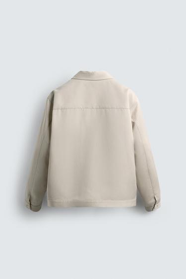RELAXED FIT OVERSHIRT - Beige by Zara - Image 7