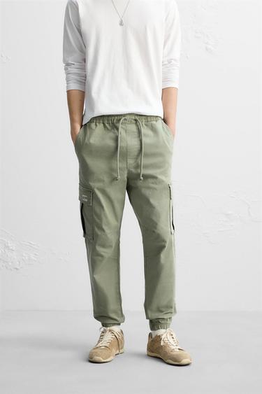 CALÇA CARGO - Caqui-claro da Zara