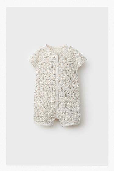 OPEN-KNIT JUMPSUIT - Light beige by Zara