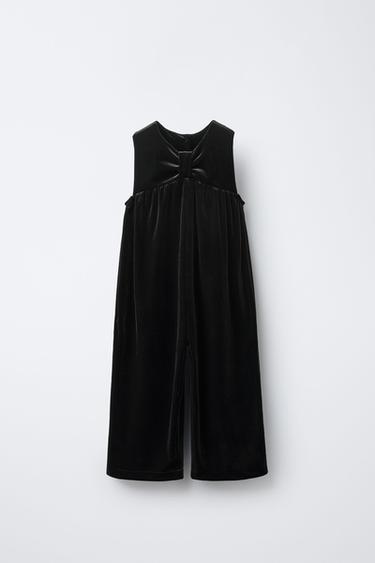 MONO LARGO VELVET LAZO  - Negro de Zara - Imagen 0