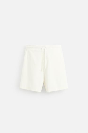 BERMUDA DE JOGGING TEXTURÉ - Blanc cassé de Zara - Image 6