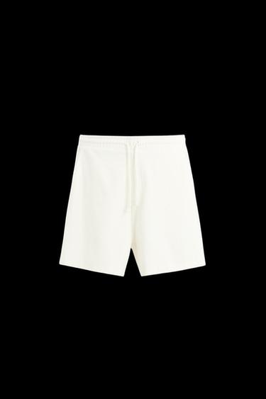 Zara TEXTURE JOGGER SHORTS - Oyster-white - Image 0
