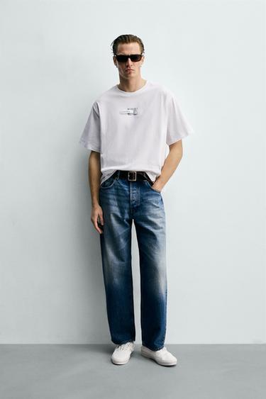 Zaras BOXY FIT T-SHIRT MED ETIKETTER - Vit - Bild 0