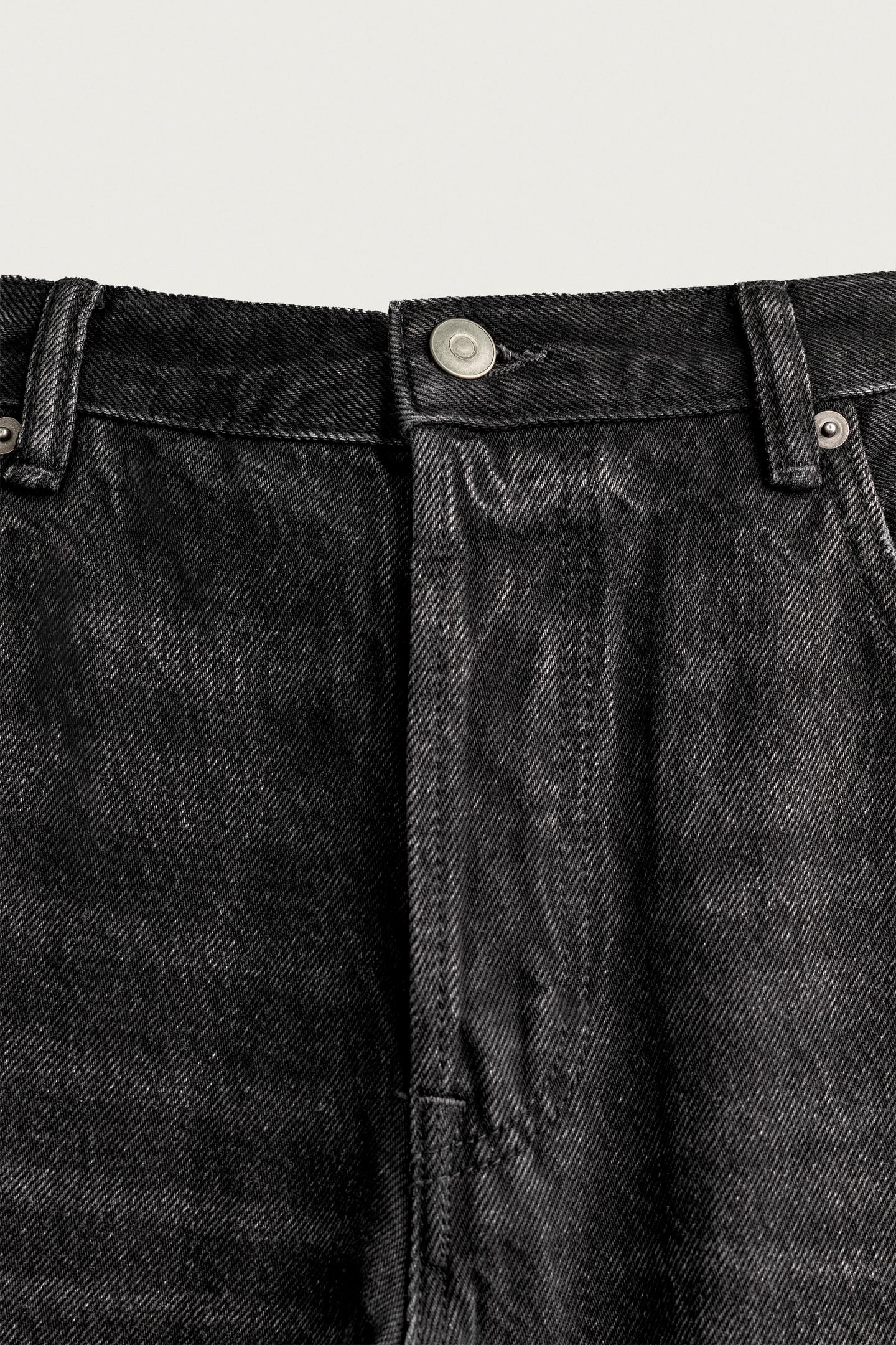 Мужские джинсы Zara Straight Fit, цвет: Угольный — фото 9