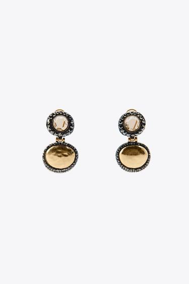 BOUCLES D'OREILLES BIJOU BRILLANTS - Or / Argent de Zara - Image 1
