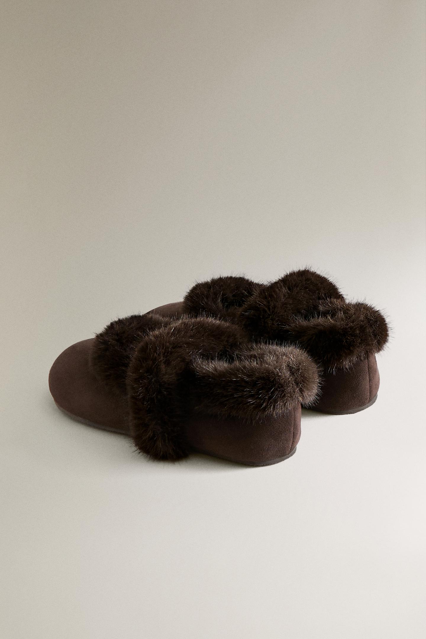 Детские балетки Zara Warm Ballet Flats, цвет: Коричневый — фото 4