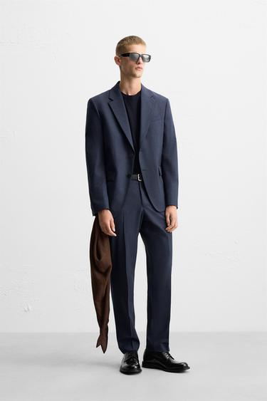 BLAZER STRUCTURE À CARREAUX - Bleu roi de Zara - Image 3