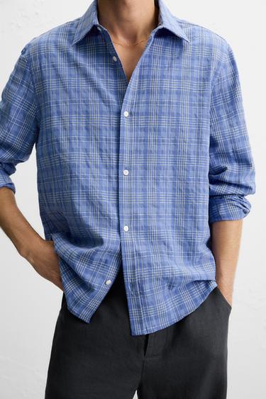 CHECK SHIRT - Blue by Zara - Image 5