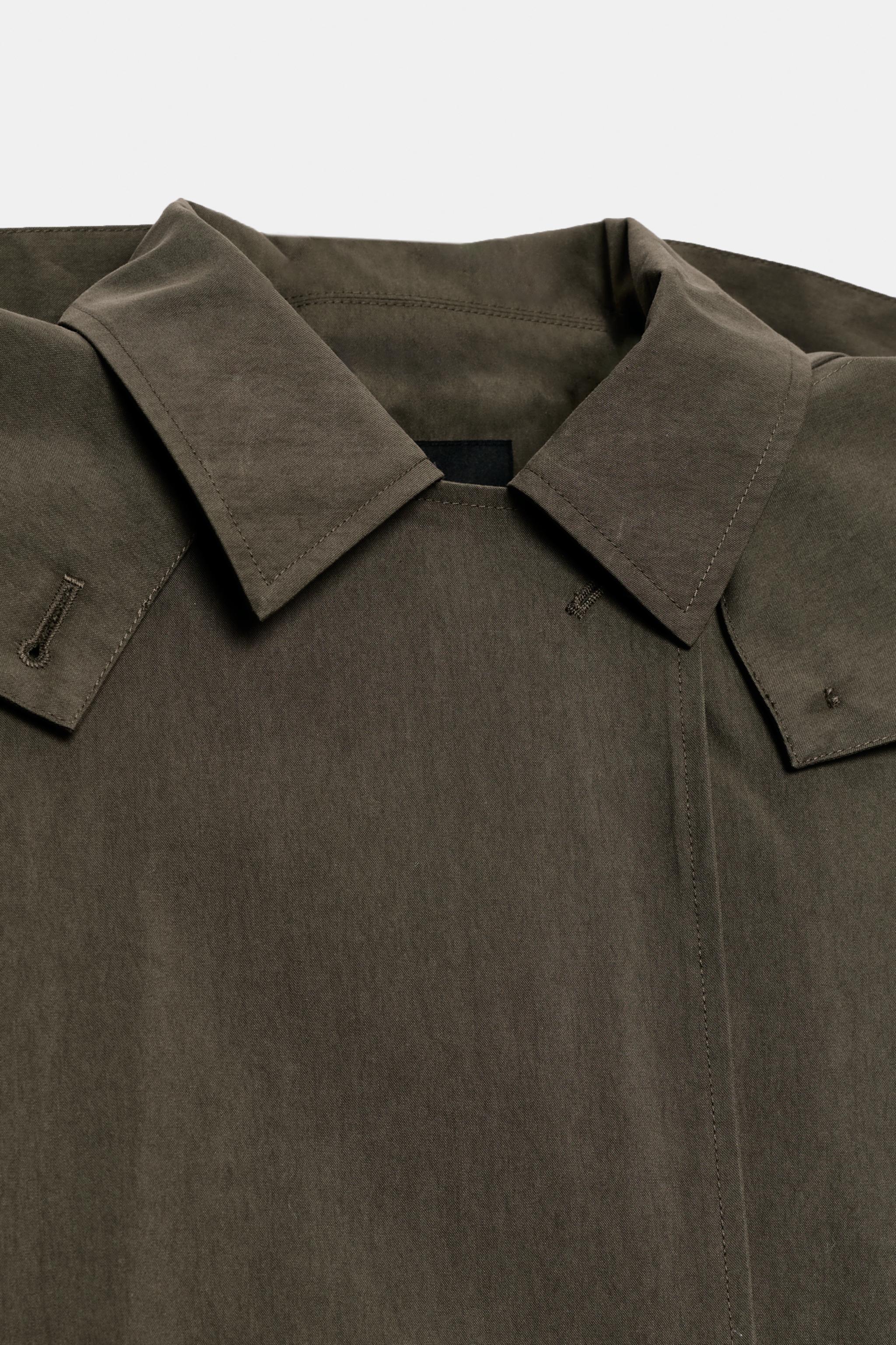 BLOUSON TRENCH COURT À CAPUCHE EN DAIM