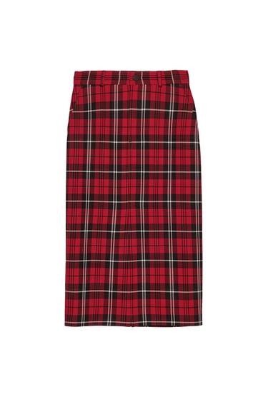 CHECK PENCIL SKIRT