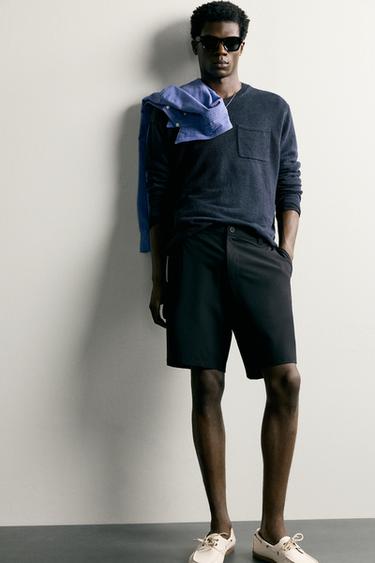COMFORT TECHNICAL BERMUDA SHORTS - Navy blue by Zara