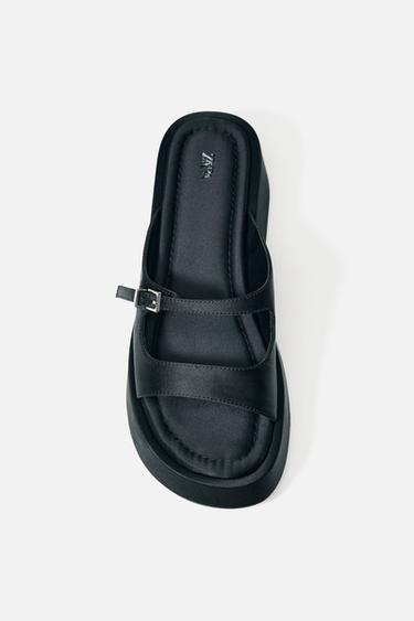 PLATFORM SANDALS WITH BOWS - Black by Zara