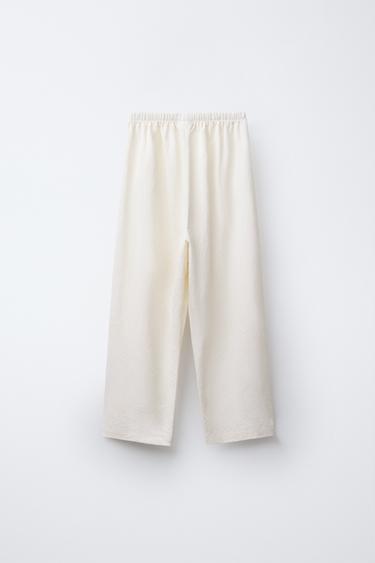 PANTALON DROIT PIQUÉ - Écru de Zara - Image 2