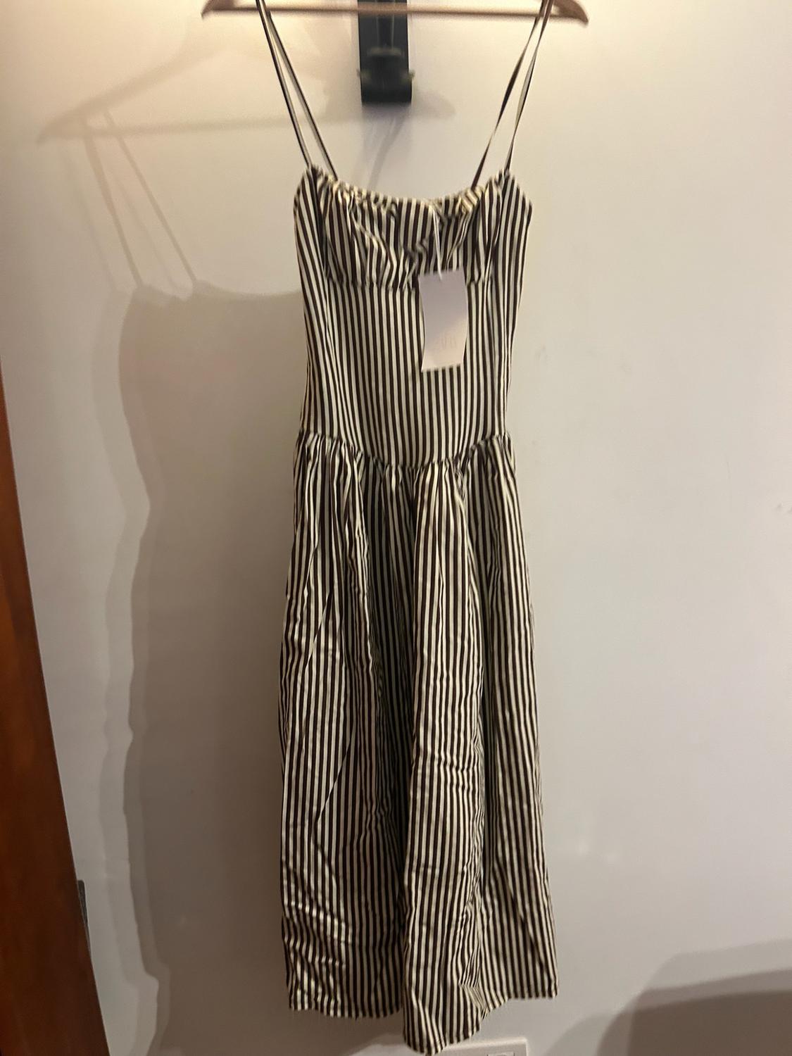 STRIPED COMBINED POPLIN DRESS - Image 3