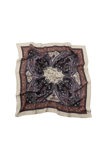 PRINTED SCARF WITH SILK - Mauve by Zara - Image 0