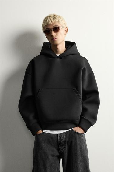 SUDADERA COMPACTA BOXY FIT - Negro de Zara
