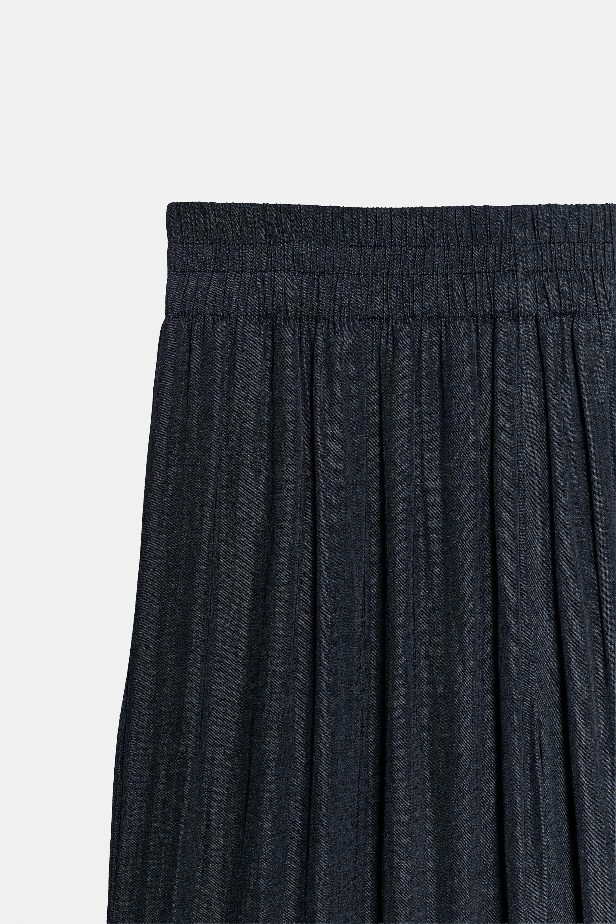 FLOWY WIDE LEG PANTS - Midnight blue | ZARA United States